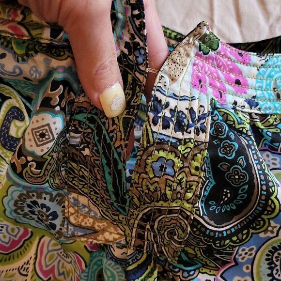 Talbots Petites satin paisley top, cap sleeves - Picture 6 of 8